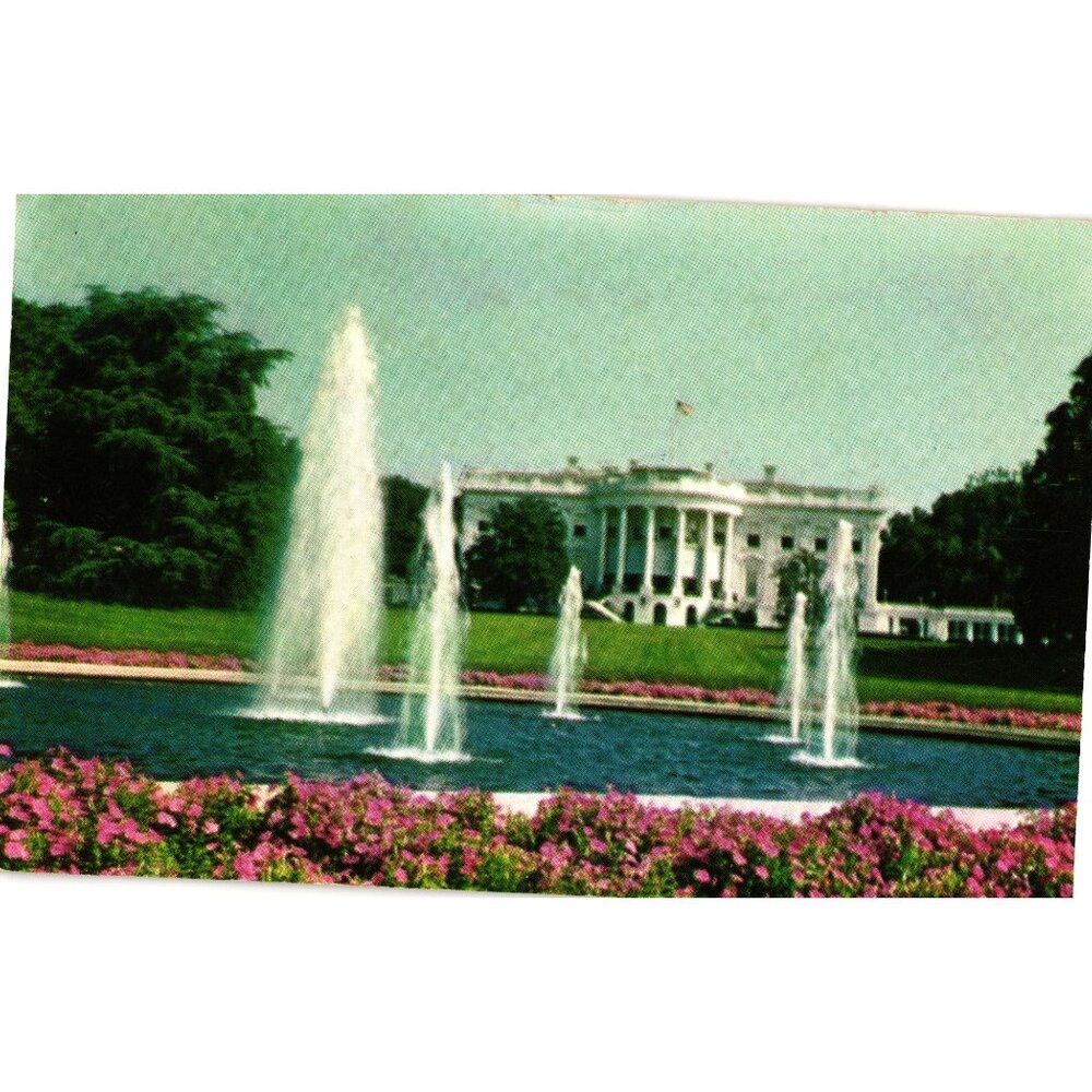The White House Washington DC Kodachrome Postcard Historic Landmark Unused